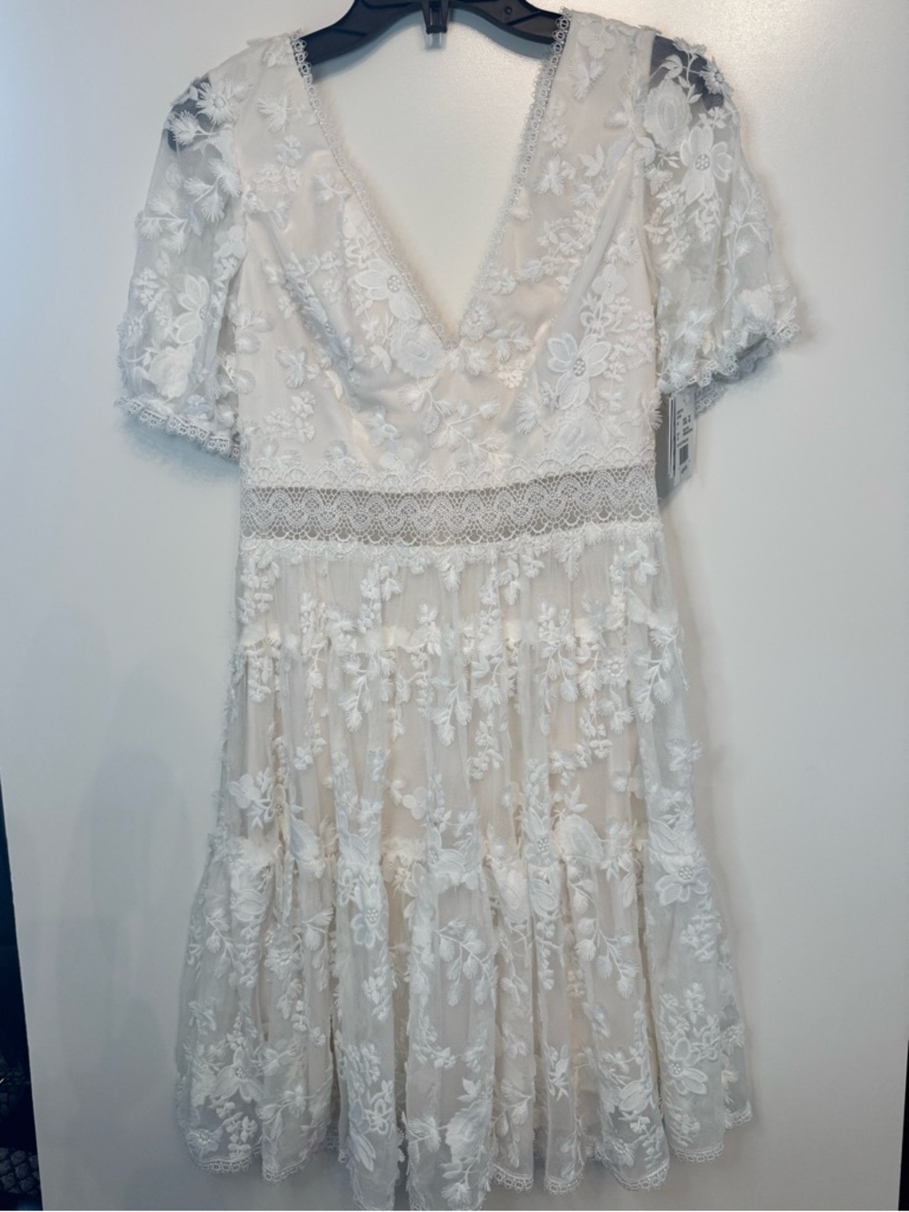 DB Studio NWT White Floral Lace Dress 6 Graduation Bridal Shower Cottagecore - Picture 2 of 5